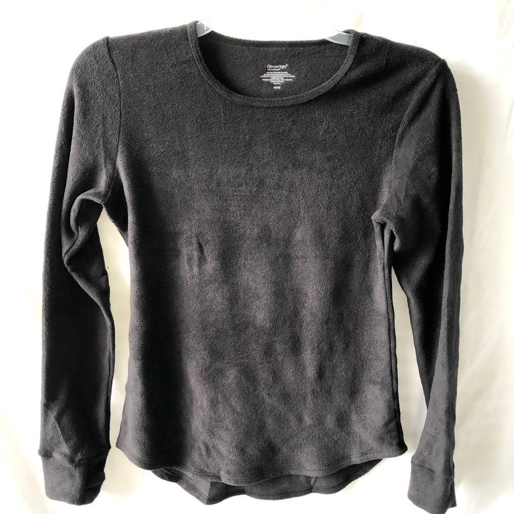 Cuddle Duds by Climate Right Long Sleeve Black Top, Size M, Excellent Condition!